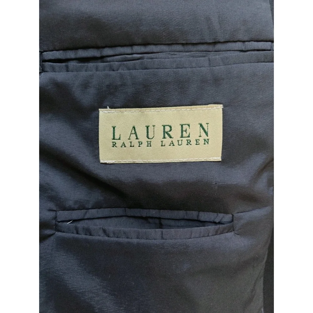 Lauren Ralph Lauren Mens Wool Sports Coat 40R Blue Chalk Stripe 2 Button Q602
